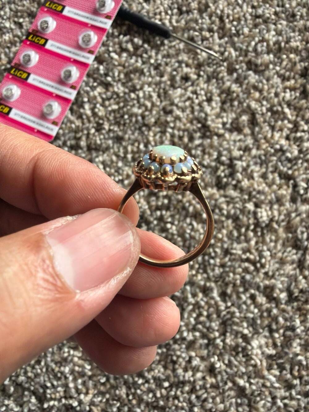 Antique 10K Opal Cluster Ladies Ring ETC7929 - , - Picture 2 of 7